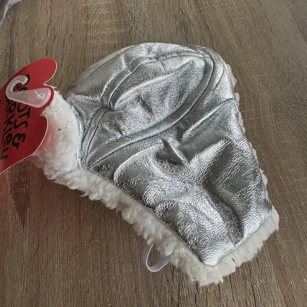 Boots & Barkley Metallic Silver Pet Trapper Hat Hunters Cap‎ XXS/XS up to 10lb